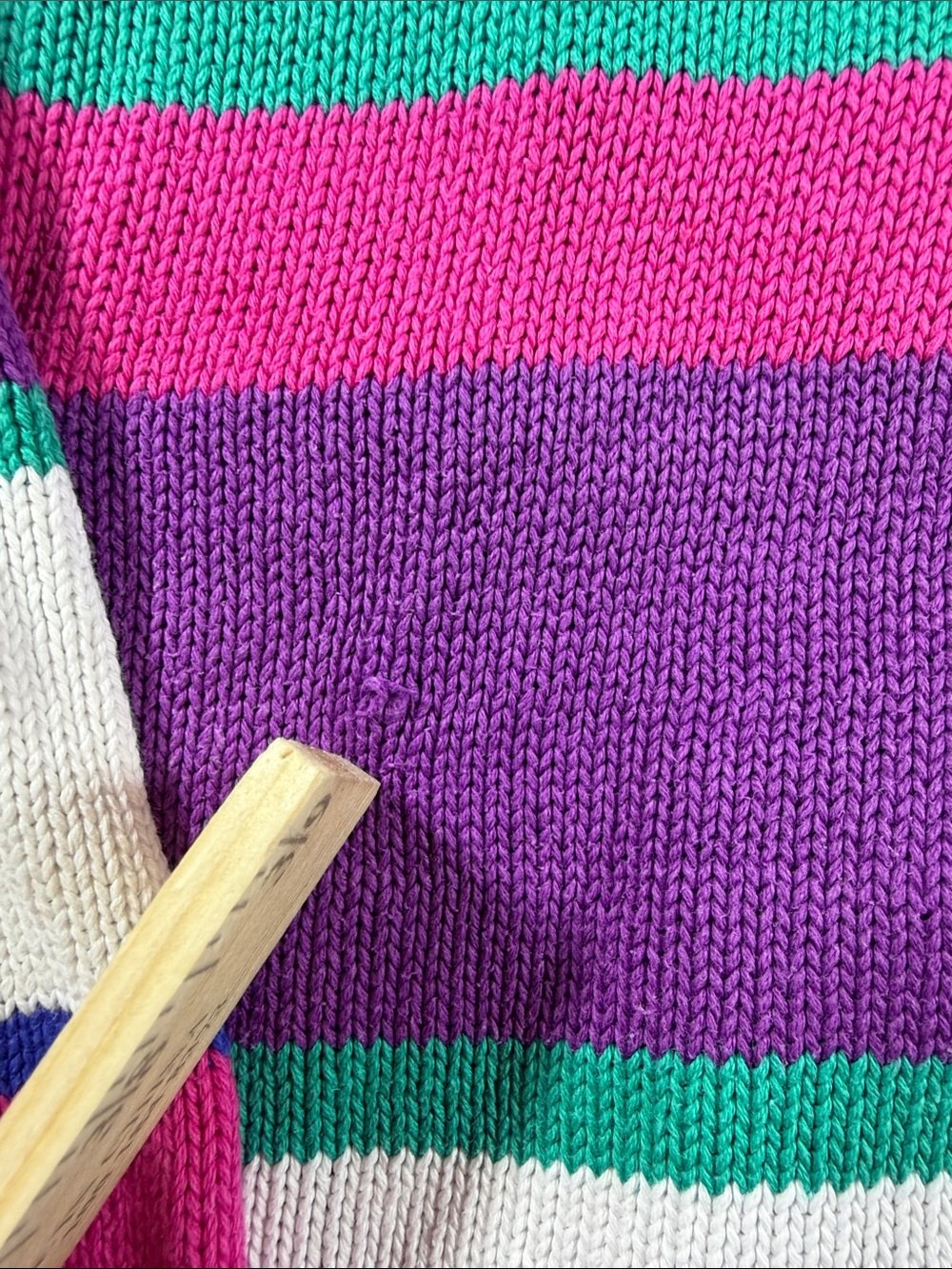 Signature Vintage  Teal, Purple & Pink Geometric Button-Up Cardigan sz M 24X20.5 - Picture 12 of 14